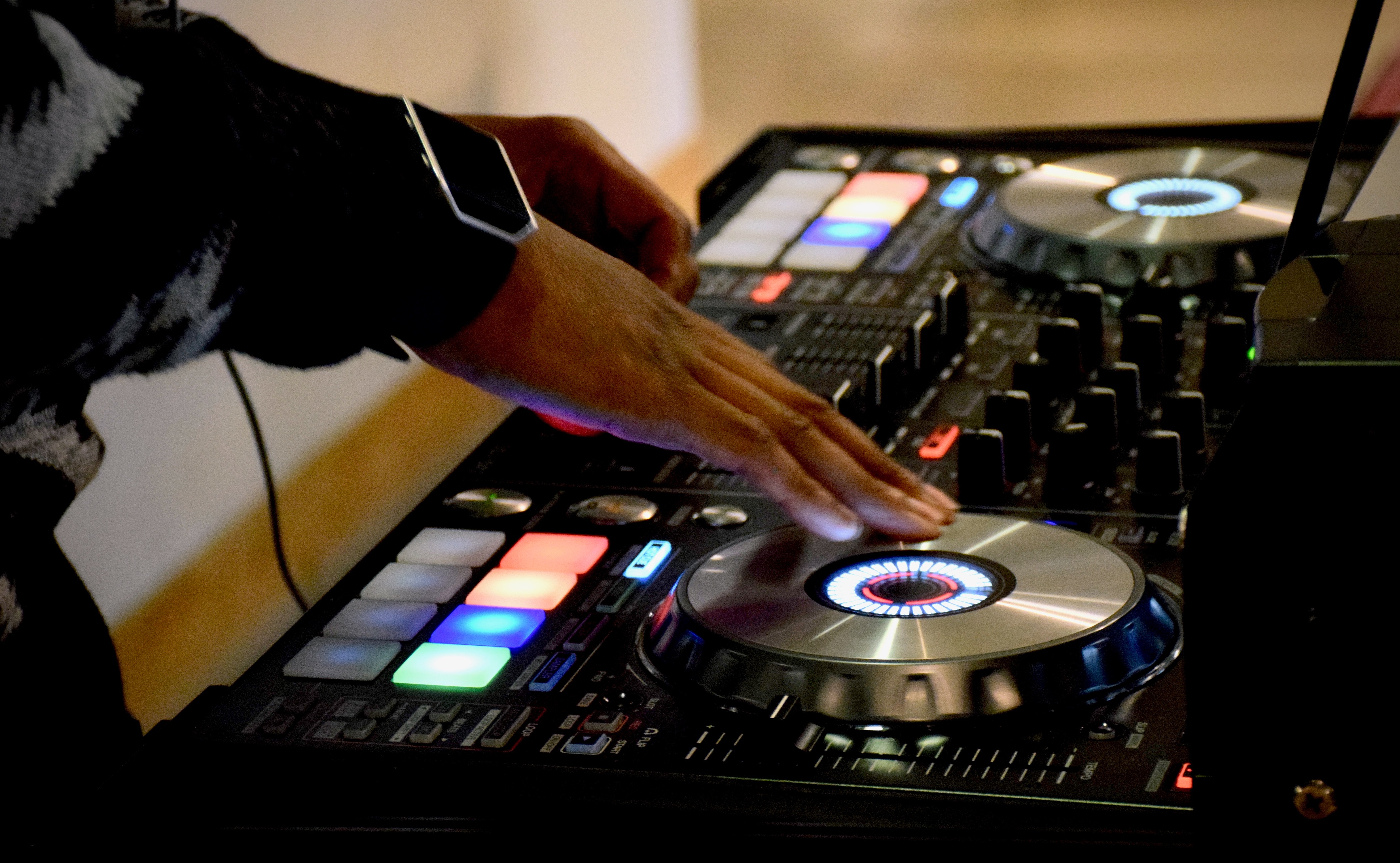 A Dj playing the disc-jockey