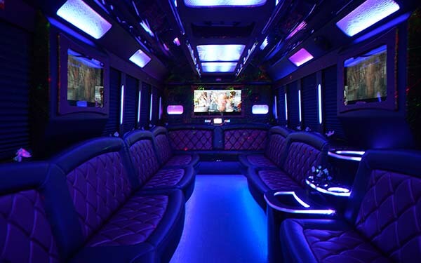 Party bus with cozy leather seats