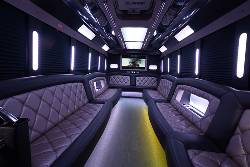 deluxe party bus interior